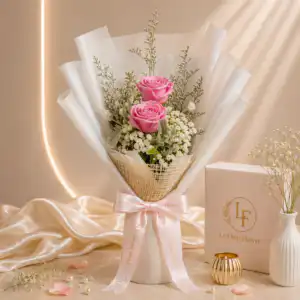 ช่อดอกกุหลาบชมพู Le Fleur Rosé Amour