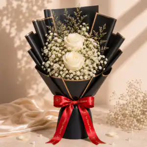 ช่อดอกกุหลาบขาว Le Fleur Royal Noir
