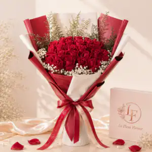 ช่อดอกกุหลาบแดง 25 ดอก Le Fleur Royal Passion