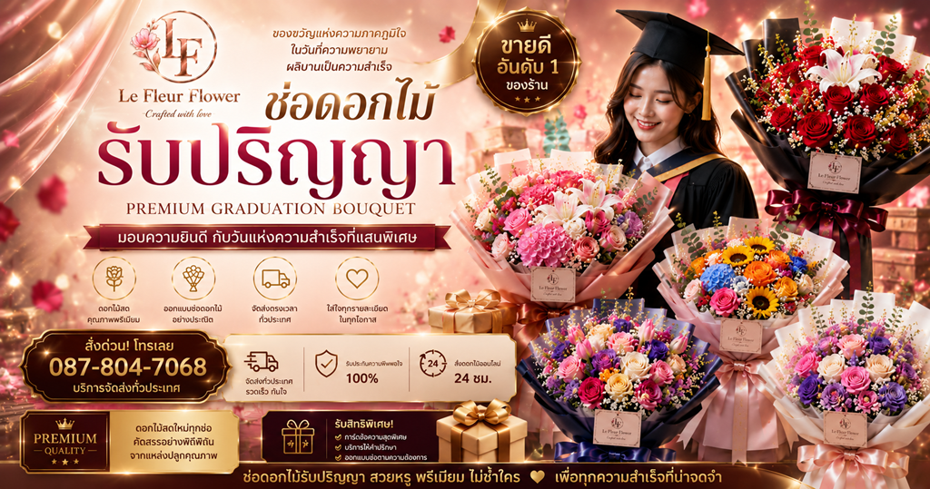 ช่อดอกไม้รับปริญญา