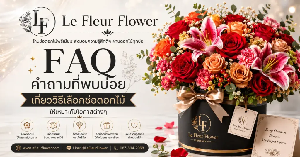 FAQ คำถามที่พบบ่อยเกี่ยววิธีเลือกช่อดอกไม้ให้เหมาะกับโอกาสต่างๆ