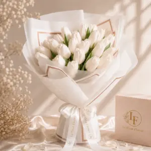 ช่อดอกทิวลิป Le Fleur Blanche Éternité