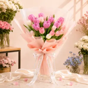 ช่อดอกทิวลิป Le Fleur Rosée Harmonie