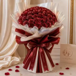 ช่อดอกกุหลาบกลิตเตอร์ Le Fleur Rose Imperiale