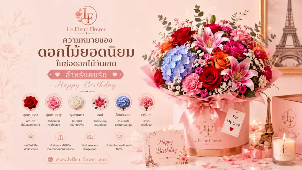 ความหมายของดอกไม้ยอดนิยมในช่อดอกไม้วันเกิด