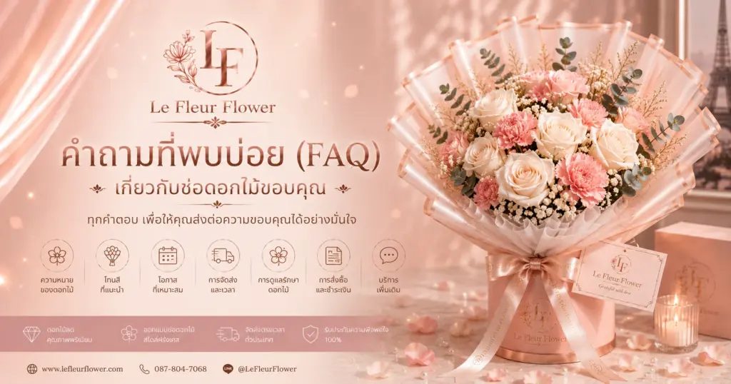 คำถามที่พบบ่อย (FAQ) เกี่ยวกับช่อดอกไม้ขอบคุณ