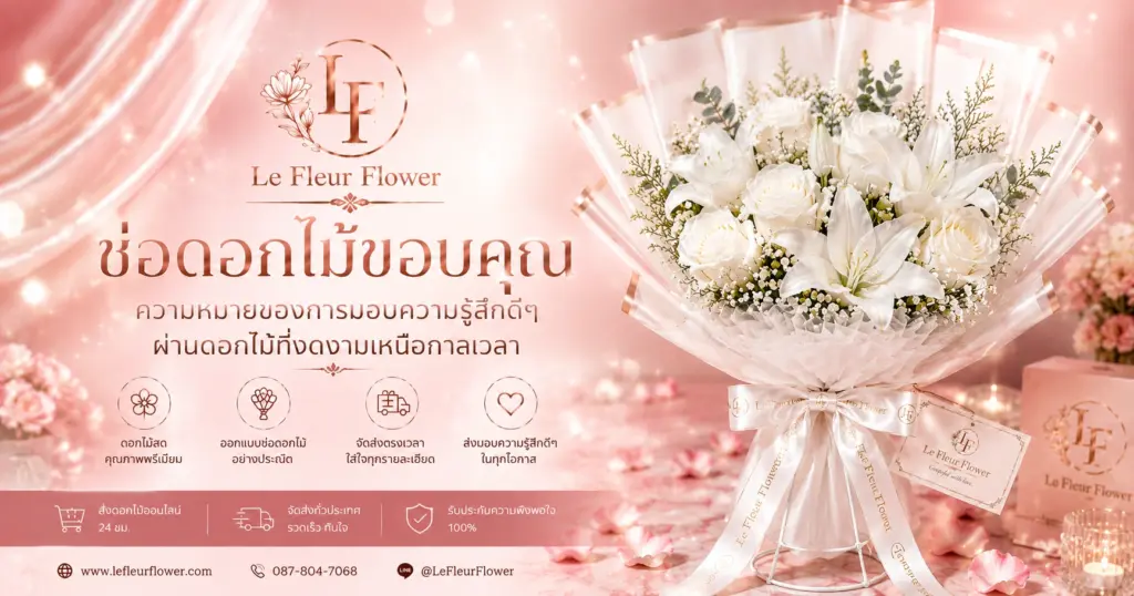 ช่อดอกไม้ขอบคุณ ความหมายของการมอบความรู้สึกดีๆ ผ่านดอกไม้ที่งดงามเหนือกาลเวลา