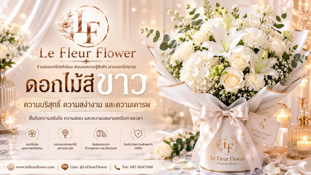 ดอกไม้สีขาว ความบริสุทธิ์ ความสง่างาม และความเคารพ