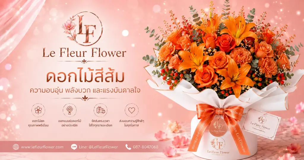 ดอกไม้สีส้ม ความอบอุ่น พลังบวก และแรงบันดาลใจ