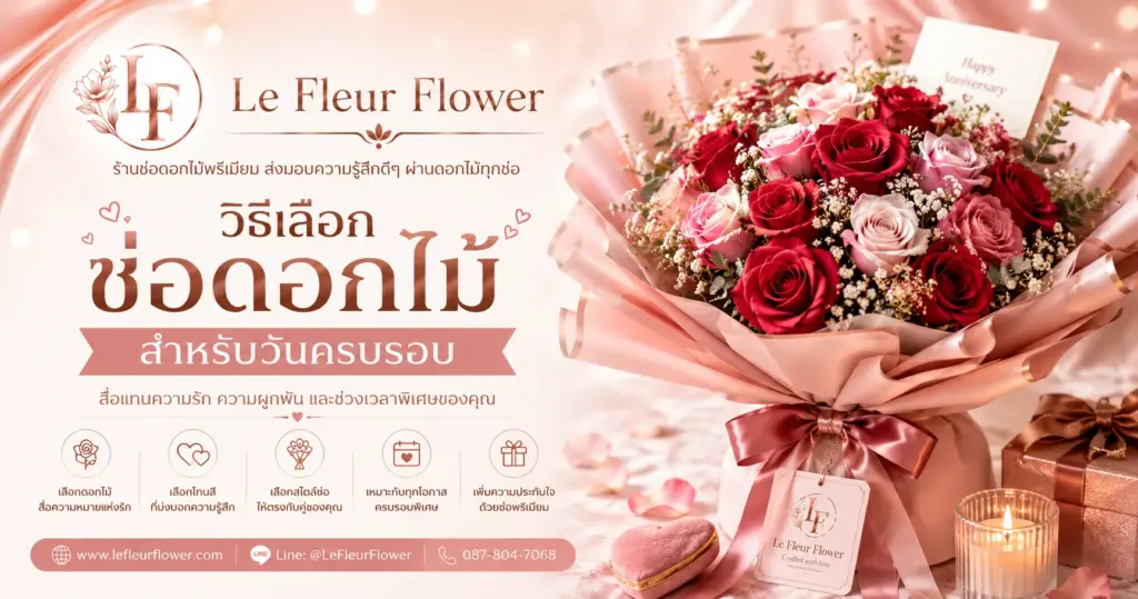 วิธีเลือกช่อดอกไม้สำหรับวันครบรอบ