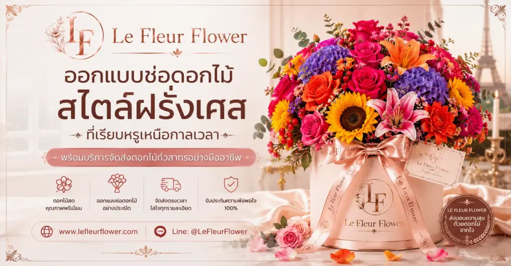 ออกแบบช่อดอกไม้สไตล์ฝรั่งเศส ที่เรียบหรูเหนือกาลเวลา