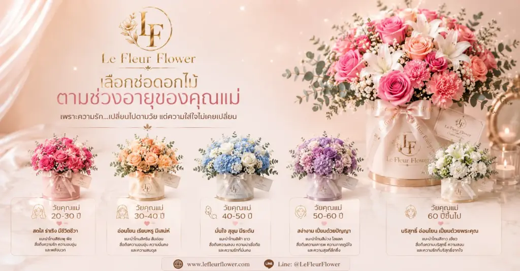 เลือกช่อดอกไม้ตามช่วงอายุของคุณแม่