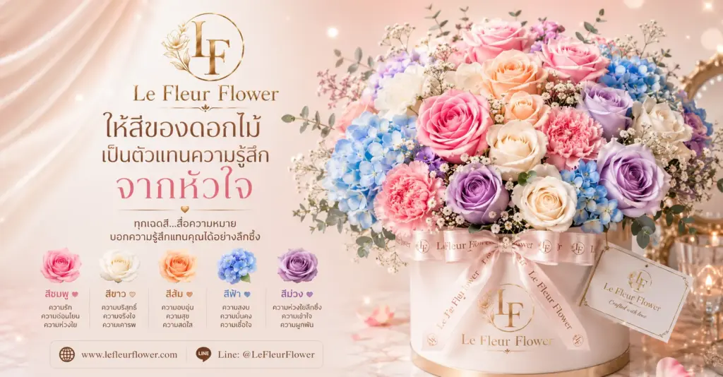 ให้สีของดอกไม้เป็นตัวแทนความรู้สึกจากหัวใจ