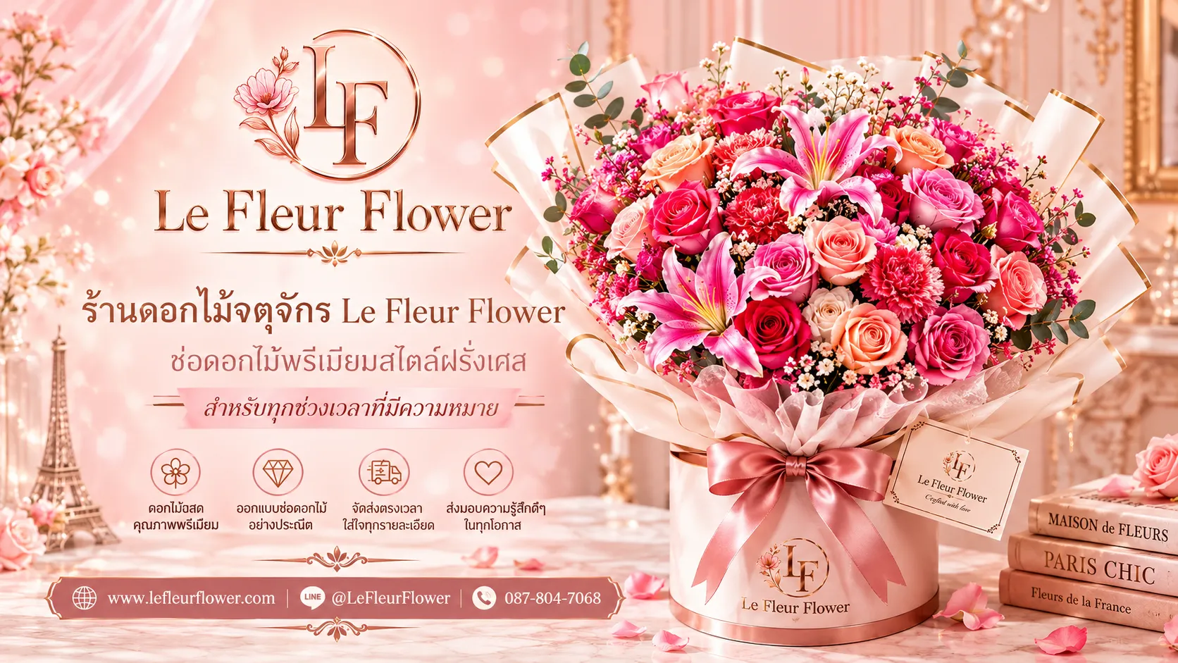 ร้านดอกไม้จตุจักร | Le Fleur Flower ช่อดอกไม้สไตล์ฝรั่งเศส