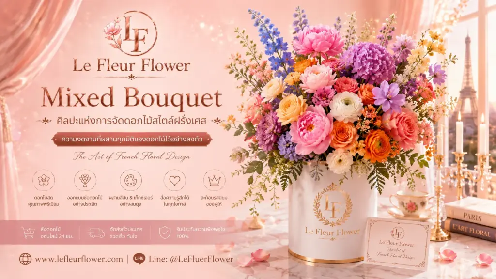 Mixed Bouquet ศิลปะแห่งการจัดดอกไม้สไตล์ฝรั่งเศส
