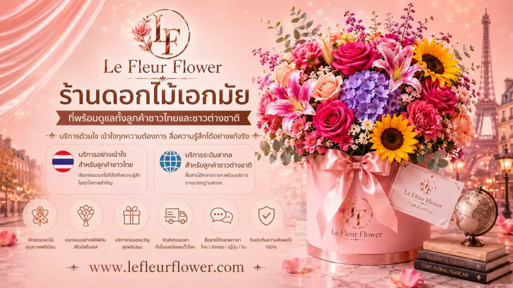 ร้านดอกไม้เอกมัย ที่พร้อมดูแลทั้งลูกค้าชาวไทยและชาวต่างชาติ